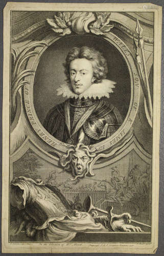 Jacob Houbraken, after Isaac Oliver - 'Henry Prince of Wales, Son of K. James I', etching with