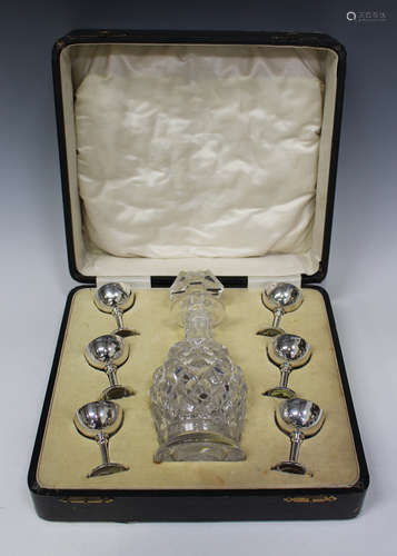 A set of six George V silver shot measures, each in the form of a goblet, Birmingham 1925 by Adie