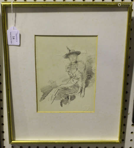 James Abbott McNeill Whistler - The Winged Hat, monochrome lithograph, probably from the edition