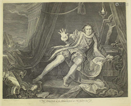 William Hogarth and Charles Grignion - 'Mr. Garrick in the Character of Richard the 3rd' (David