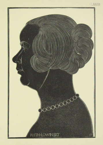 Eric Gill - 'Ruth Lowinsky', woodcut circa 1924, from an edition of 480 published by Douglas