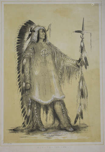 J. McGahey, after George Catlin - 'Mah-To-Toh-Pa - The Mandan Chief' (Native American),