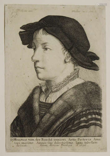 Wenceslaus Hollar, after Hans Holbein - 'D. Henrico van der Borcht iuniori, Artis Pictoriae',