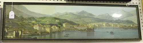 Circle of Christian Meichelt - Lake Panorama, probably Switzerland, early 19th century etching