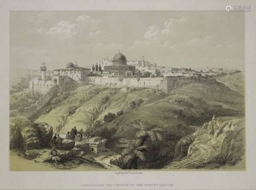 After David Roberts - 'Jerusalem, the Church of the Purification', 19th century lithograph, 6.5cm