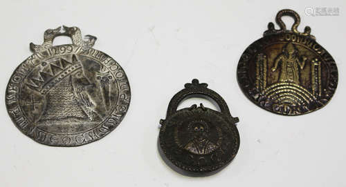 A mid-19th century medieval-style lead pilgrim's badge, probably a 'Billy and Charley' Shadwell