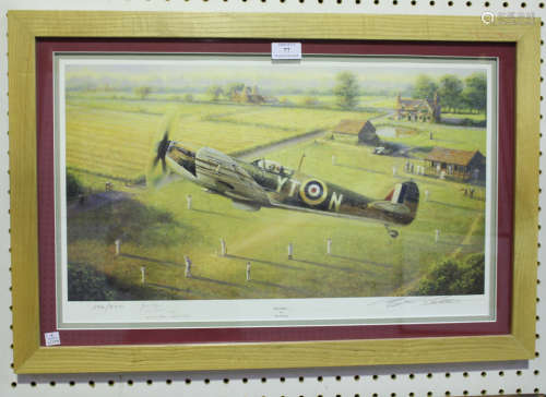 Bill Perring - 'Spitfire', 20th century colour print, signed by the artist and Flight Lieutenant Jim