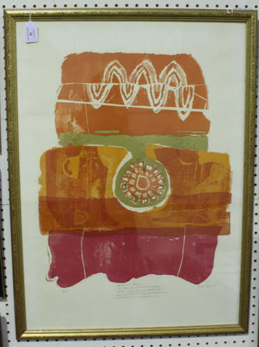 Trevor Allen - 'Sequacious Auric…', colour screenprint, signed, titled, dated '65 and editioned 1/25