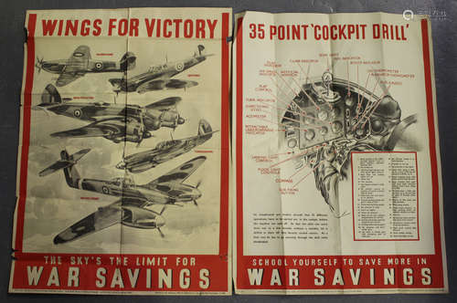 H.M. Stationery Office (publisher) - 'Wings for Victory', and '35 Point Cockpit Drill', Second World