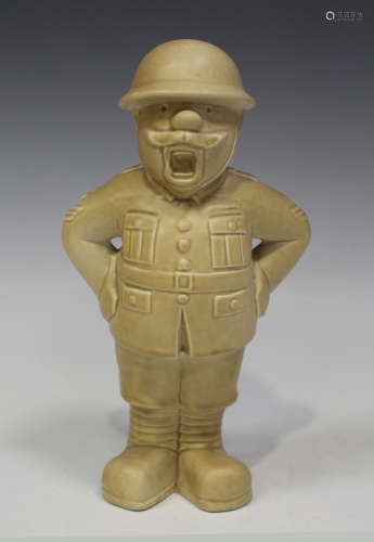 A Bovey Pottery 'Our Gang' series figure of a Sargent Major, mid-20th century, designed by Fenton