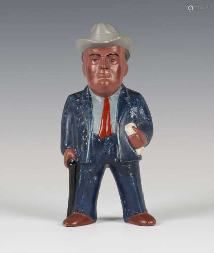 A Bovey Pottery 'Our Gang' series figure of Roosevelt, mid-20th century, designed by Fenton