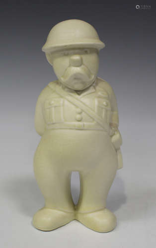 A Bovey Pottery 'Our Gang' series figure of an ARP Warden, mid-20th century, designed by Fenton