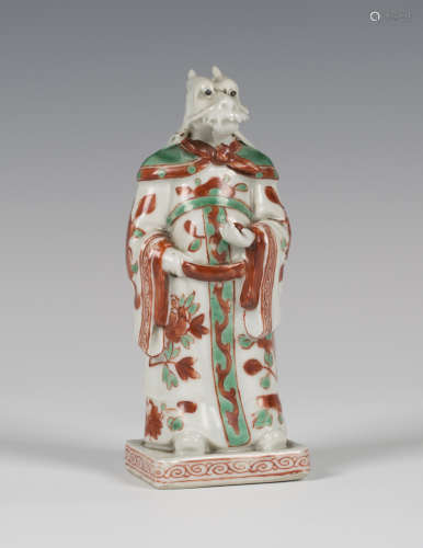 A Chinese Ming style zodiacal porcelain figure of a dragon headed scholar, mark of Hongzhi but