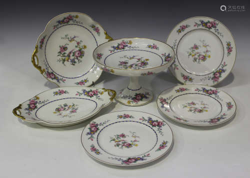 An L. Bernardaud & Co Limoges porcelain 'Spring Time' pattern part dessert service, comprising two