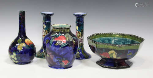 A large group of Art Deco S. Hancock & Sons pottery, including Rubens Ware, designed by Abraham,