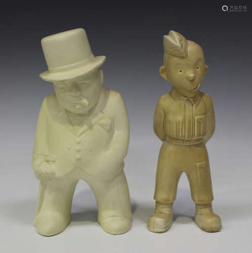 Two Bovey Pottery 'Our Gang' series figures, mid-20th century, designed by Fenton Wyness, modelled