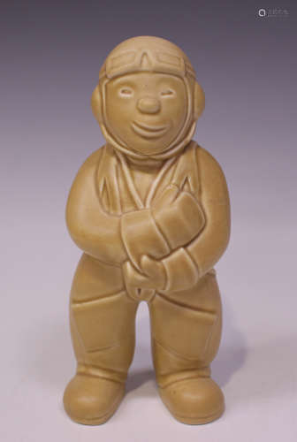 A Bovey Pottery 'Our Gang' series figure of an Airman Pilot, mid-20th century, designed by Fenton