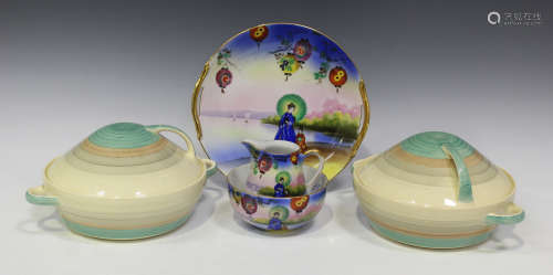 A Noritake porcelain part service, third quarter 20th century, decorated with a Chinese mother and