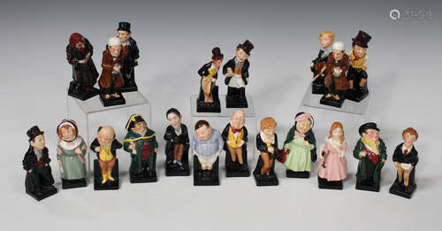 Twenty Royal Doulton Dickens figures, comprising 'Oliver Twist', 'Tony Weller', 'Sairey Gamp', '