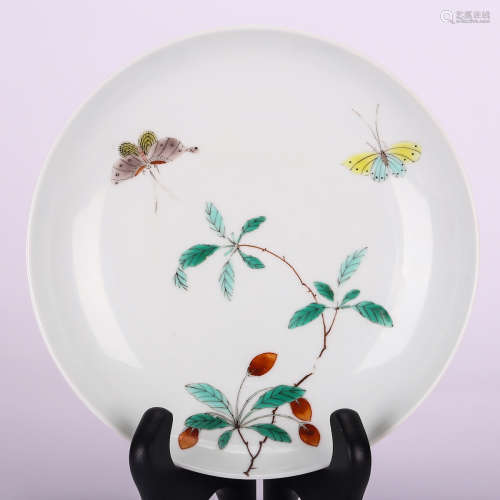 CHINESE FAMILLE ROSE PORCELAIN PLATE