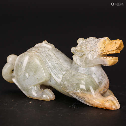 CHINESE ARCHAIC JADE DRAGON