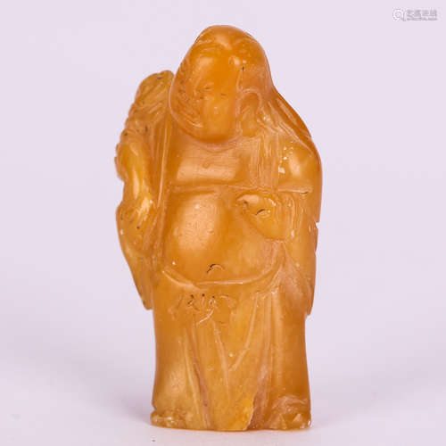 CHINESE SOAPSTONE FIGURE OF HOTEI