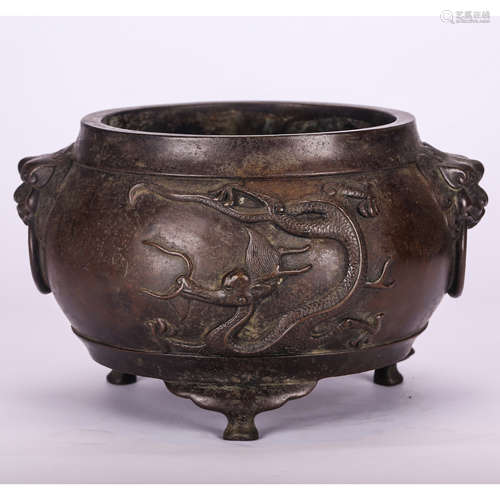 CHINESE BRONZE TRIPOD CENSER