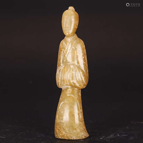 CHINESE ARCHAIC JADE FIGURINE