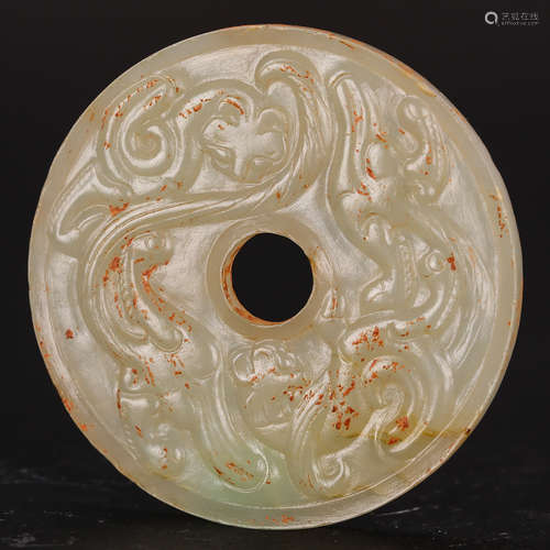 CHINESE ARCHAIC JADE BI DISK