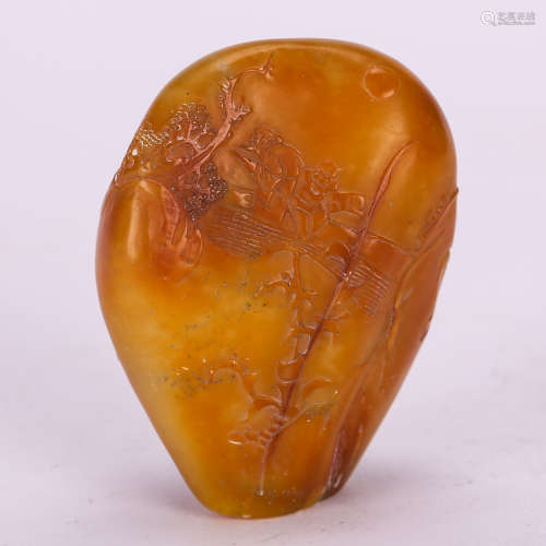 CHINESE SOAPSTONE CARVED BOULDER