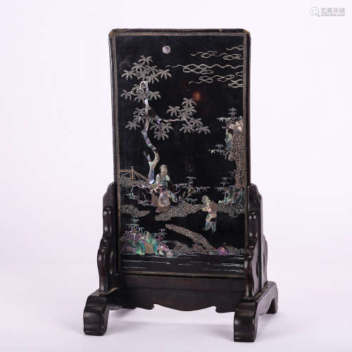 CHINESE LACQUER WOOD TABLE SCREEN