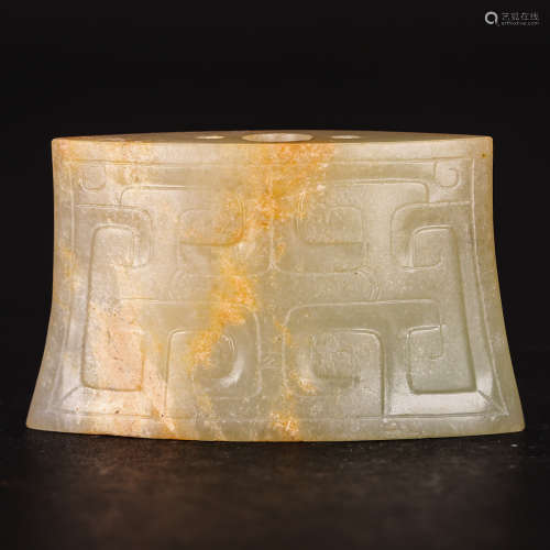 CHINESE ARCHAIC JADE SWORD FITTING