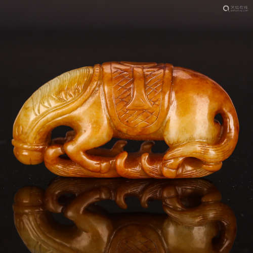 CHINESE JADE CARVED HORSE