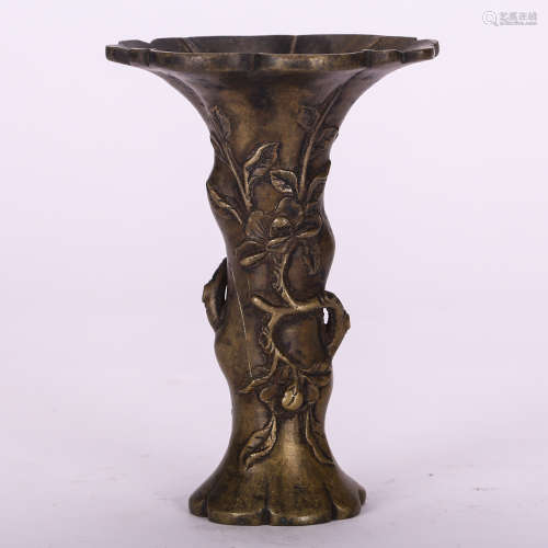 CHINESE BRONZE GU VASE