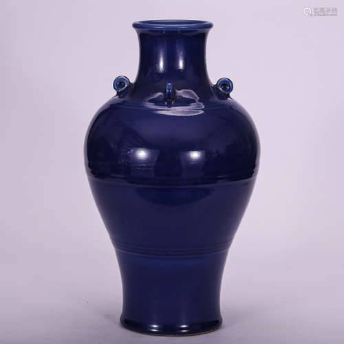 CHINESE BLUE GLAZED PORCELAIN VASE