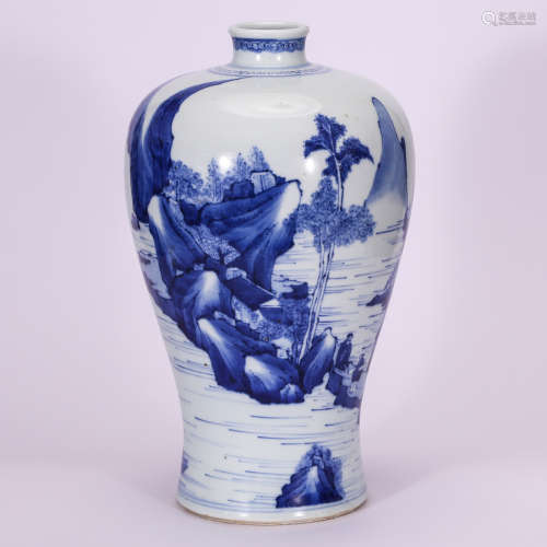 CHINESE BLUE AND WHITE MEIPING VASE