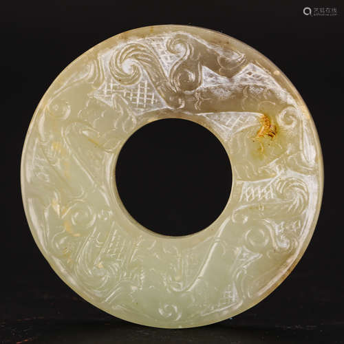 CHINESE ARCHAIC JADE BI DISK