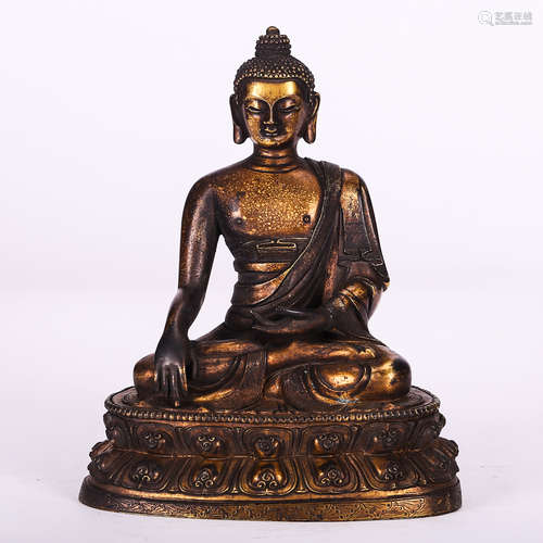 CHINESE BRONZE SEATED SHAKYAMUNI