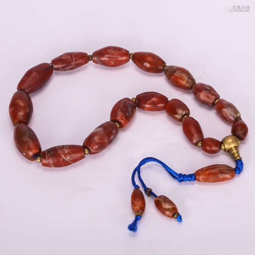 CHINESE AGATE BEADS NECKLACE