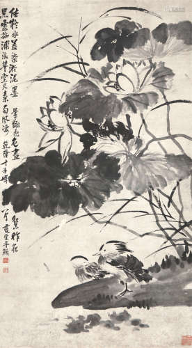 李 鱓(1686-1756) 荷花鸳鸯