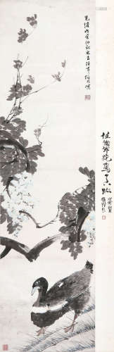 任伯年(1840-1896) 紫藤游鸭