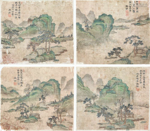 文徵明(1470-1559) 山水册页(6 选4)