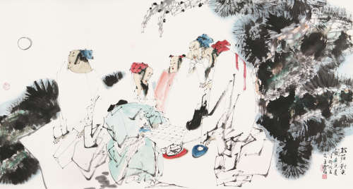 王西京(b.1946) 松荫对奕