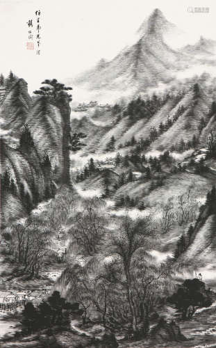 杨伯润(1837-1911) 仿米家山水