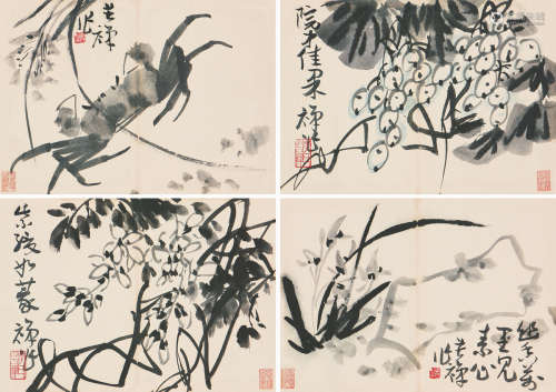李苦禅(1899-1983) 花鸟册页