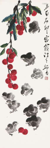 娄师白(1918-2010) 红荔雏鸡