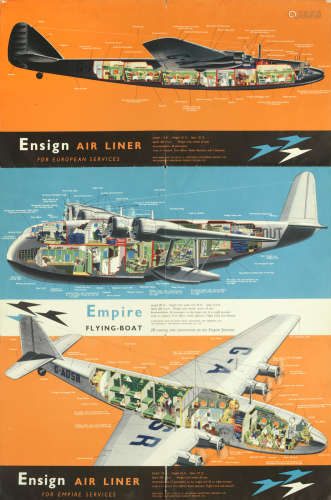 IMPERIAL AIRWAYS,Ensign air liner, Empire flying boat ANONYMOUS