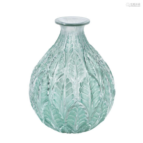 ENGRAVED 'R.Lalique, France'; PRE 1947  A RENÉ LALIQUE FROSTED AND POLISHED GLASS 'MALESHERBES' VASE