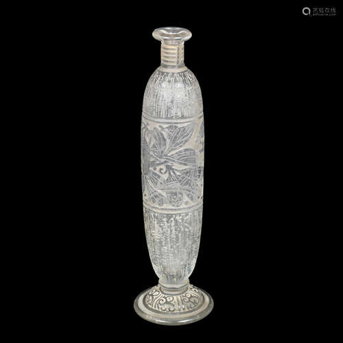 ENGRAVED SIGNATURE 'Daum Nancy France', CIRCA 1925 A DAUM ART DECO ACID-ETCHED GLASS VASE WITH PLANT FORMS