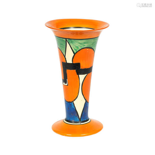 'BIZARRE' MARK TO BASE; 1929-1930 A Clarice Cliff 'Castellated Circle' Trumpet Vase